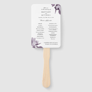 Éventail Programme d'améthyste floral de l'aquarelle romant