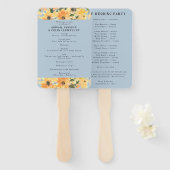 Éventail Programme d'aquarelle de bouquet de tournesol rust (Devant et derrière)