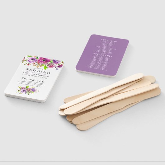 Éventail Programme d'aquarelle de mariage du printemps (Non-assemblé)