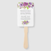 Éventail Programme d'aquarelle de mariage du printemps (Devant)
