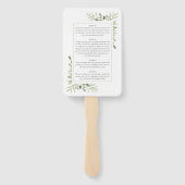 Éventail Programme de baptême croix dorée de verdure (Dos)