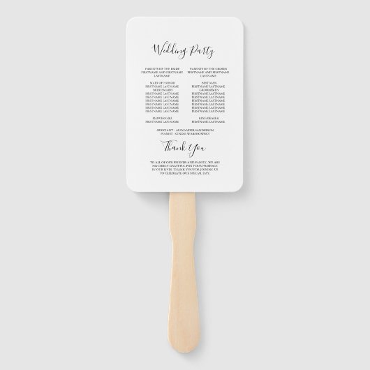 Éventail Programme de base de la cérémonie des Mariages noi (Dos)