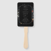 Éventail Programme de calligraphie florale noire (Devant)