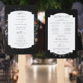 Éventail Programme de calligraphie florale noire