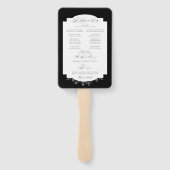 Éventail Programme de calligraphie florale noire (Dos)