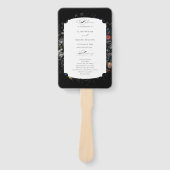 Éventail Programme de calligraphie florale noire (Devant)