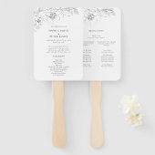 Éventail Programme de cérémonie de croquis botanique Ventil (Devant et derrière)