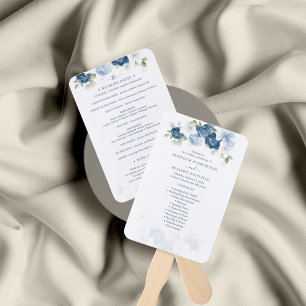 Éventail Programme de cérémonie de mariage à feuillage flor