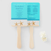 Éventail Programme de cérémonie de mariage à la plage avec  (Devant et derrière)