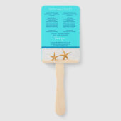 Éventail Programme de cérémonie de mariage à la plage avec  (Dos)