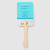 Éventail Programme de cérémonie de mariage à la plage avec  (Devant)