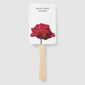Éventail Programme de cérémonie de mariage à la rose rouge (Dos)
