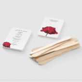 Éventail Programme de cérémonie de mariage à la rose rouge (Non-assemblé)