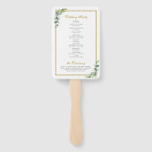 Éventail Programme de cérémonie de mariage à la verdure d'e (Dos)