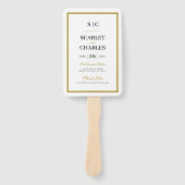 Éventail Programme de cérémonie de mariage à monogramme noi (Devant)