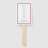 Éventail Programme de cérémonie de mariage à monogramme Or  (Dos)