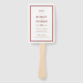 Éventail Programme de cérémonie de mariage à monogramme Or  (Devant)