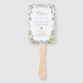 Éventail Programme de cérémonie de mariage aux hortensias b (Devant)