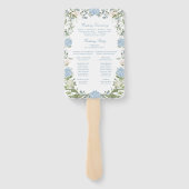 Éventail Programme de cérémonie de mariage aux hortensias b (Dos)