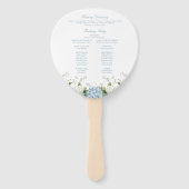 Éventail Programme de cérémonie de mariage aux hortensias b (Dos)