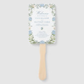 Éventail Programme de cérémonie de mariage aux hortensias b (Devant)