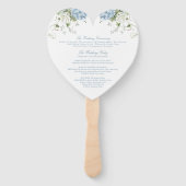 Éventail Programme de cérémonie de mariage aux hortensias b (Dos)