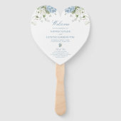 Éventail Programme de cérémonie de mariage aux hortensias b (Devant)
