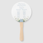 Éventail Programme de cérémonie de mariage aux hortensias b (Dos)