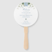 Éventail Programme de cérémonie de mariage aux hortensias b (Devant)