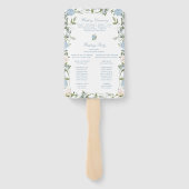 Éventail Programme de cérémonie de mariage aux hortensias b (Dos)