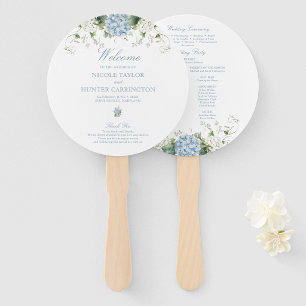 Éventail Programme de cérémonie de mariage aux hortensias b