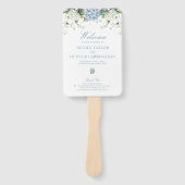 Éventail Programme de cérémonie de mariage aux hortensias b (Devant)