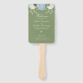 Éventail Programme de cérémonie de mariage aux hortensias v (Devant)