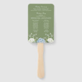 Éventail Programme de cérémonie de mariage aux hortensias v (Dos)