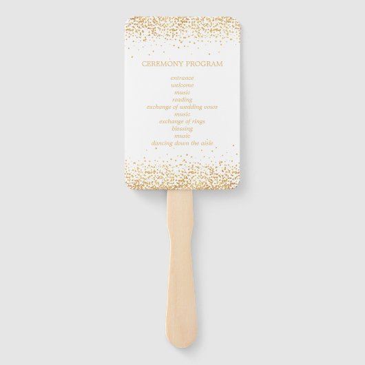 Éventail Programme de cérémonie de mariage avec confettis p (Dos)