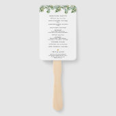 Éventail Programme de cérémonie de mariage avec verdure d'e (Dos)