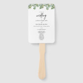Éventail Programme de cérémonie de mariage avec verdure d'e (Devant)