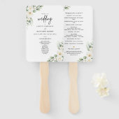 Éventail Programme de cérémonie de mariage avec verdure d'e (Devant et derrière)