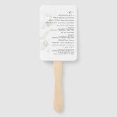 Éventail Programme de cérémonie de mariage avec verdure d'e (Dos)