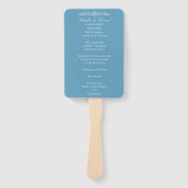 Éventail Programme de cérémonie de mariage bleu Régence (Devant)