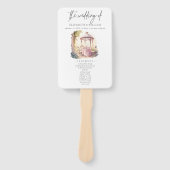 Éventail Programme de cérémonie de mariage de jardin d'aqua (Devant)