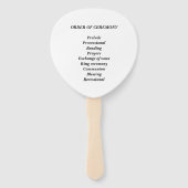 Éventail Programme de cérémonie de mariage de la plage de p (Dos)