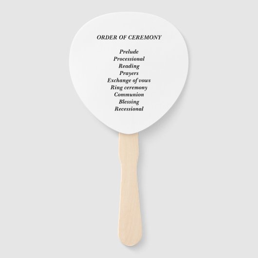 Éventail Programme de cérémonie de mariage de la plage de p (Dos)