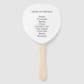 Éventail Programme de cérémonie de mariage de plage d'été t (Dos)