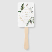 Éventail Programme de cérémonie de Mariage d'or tropical |  (Devant)