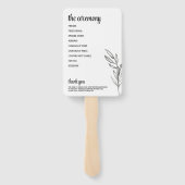 Éventail Programme de cérémonie de mariage du jardin de pri (Dos)