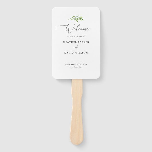 Éventail Programme de cérémonie de mariage élégant de Rusti (Devant)