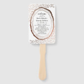 Éventail Programme de cérémonie de mariage en tranche de bo (Devant)