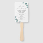 Éventail Programme de cérémonie de mariage Eucalyptus & Cal (Devant)