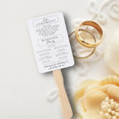 Éventail Programme de cérémonie de mariage Eucalyptus Noir 